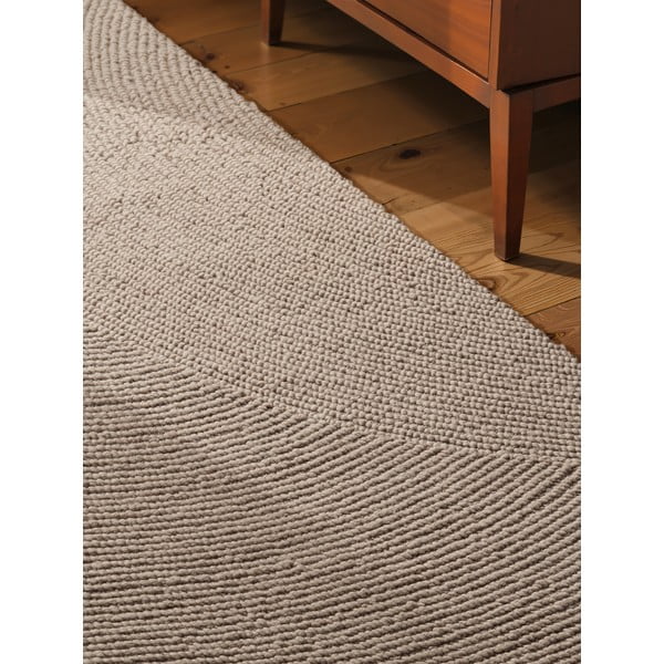 Bēšs ar rokām darināts vilnas celiņa paklājs 80x200 cm Eleni Light Beige – Hanse Home-image-3