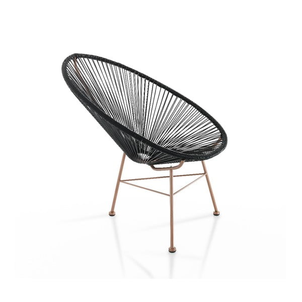 Melns mākslīgās rotangpalmas dārza atpūtas krēsls Numana – Tomasucci