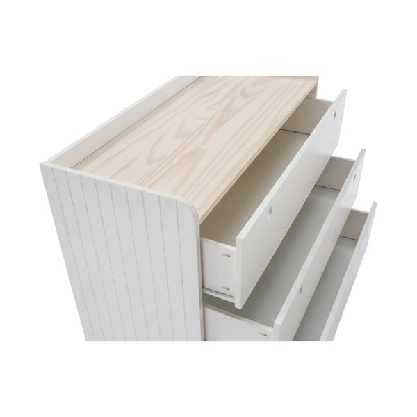 Balta kumode ar 3 atvilktnēm Marckeric Monte-image-4