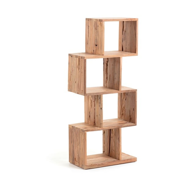 Dabīga toņa tīkkoka masīvkoka grāmatplaukts 55x132x30 cm Aroba – Kave Home-image-2