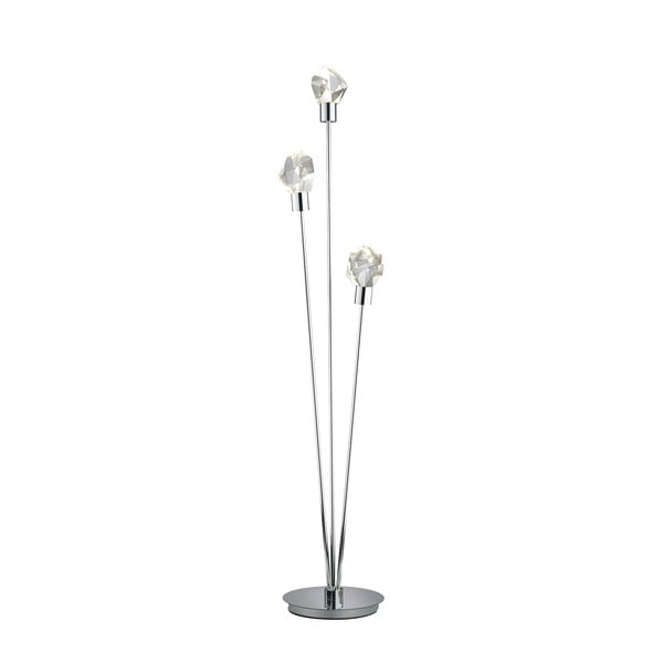 Sudraba krāsas LED stāvlampa ar stikla abažūru (augstums 150 cm) Verano – Trio Select