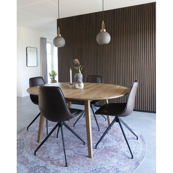 Ozola masīvkoka apaļš izvelkams ēdamgalds ø 118 cm Metz – House Nordic-image-1