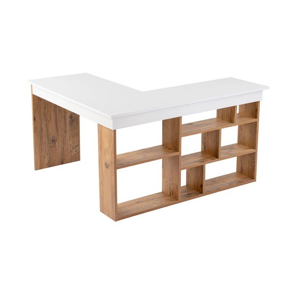 Darba galds ar priedes koka imitāciju 120x130 cm Vesper – Kalune Design