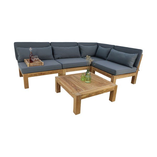 Pelēks tīkkoka dārza atpūtas komplekts 4 personām Aruba – HSM collection-image-2