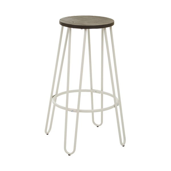 Balta/dabīga toņa gobas masīvkoka bāra taburete (sēdekļa augstums 75 cm) District – Premier Housewares