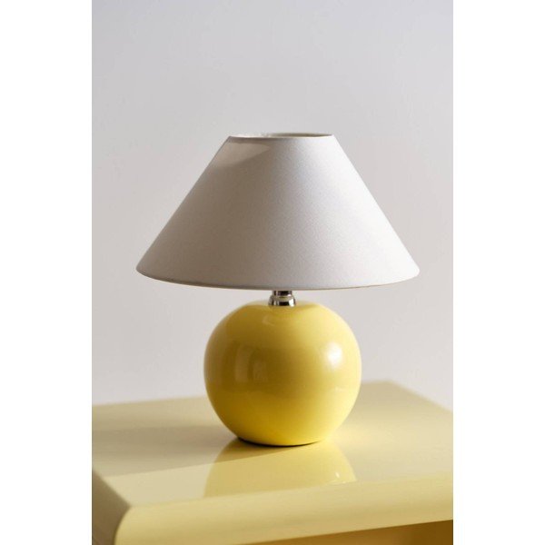 Dzeltena/krēmkrāsas keramikas galda lampa (augstums 29 cm) Karamell – Jotex-image-2