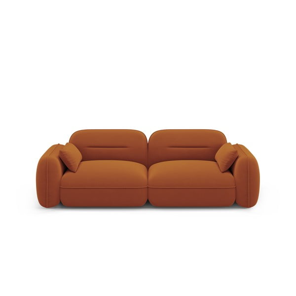 Oranžs samta dīvāns 230 cm Audrey – Interieurs 86