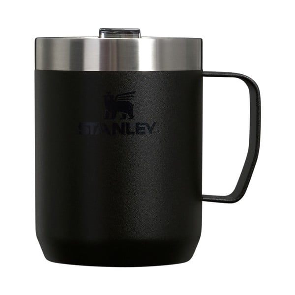 Melna nerūsējošā tērauda termokrūze 230 ml Stay-Hot Camp Mug Black – Stanley