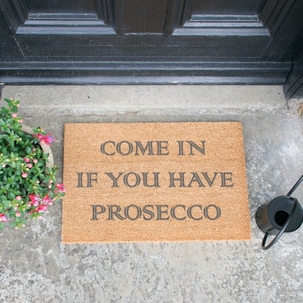 Dabīgā kokosšķiedras paklājs Artsy Doormats Ienāc, ja tev ir Prosecco, 40 x 60 cm-image-1