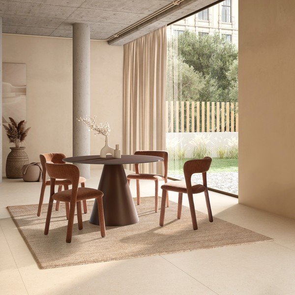 Apaļš ēdamgalds ar stikla galda virsmu ø 120 cm Vida – MOME-image-1