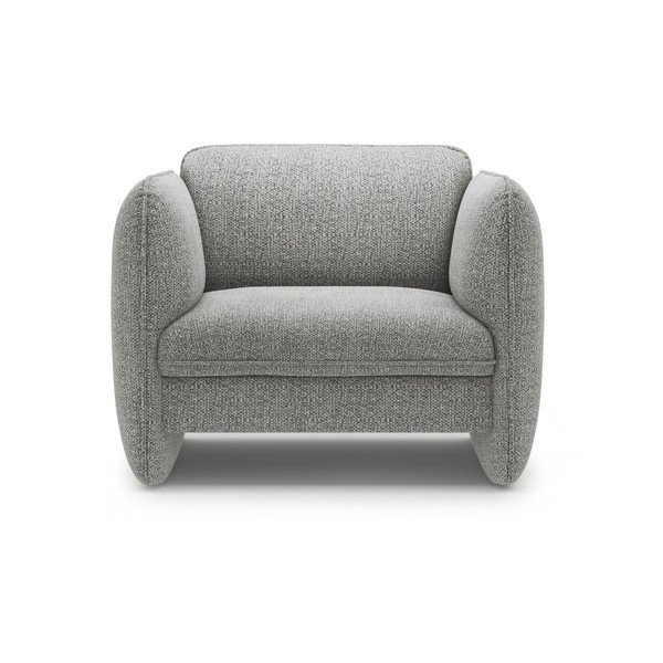 Gaiši pelēks atpūtas krēsls no šenila auduma Georgia – Micadoni -image-2