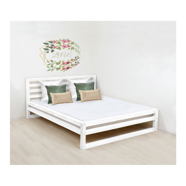Balta koka divguļamā gulta Benlemi DeLuxe, 190 x 160 cm