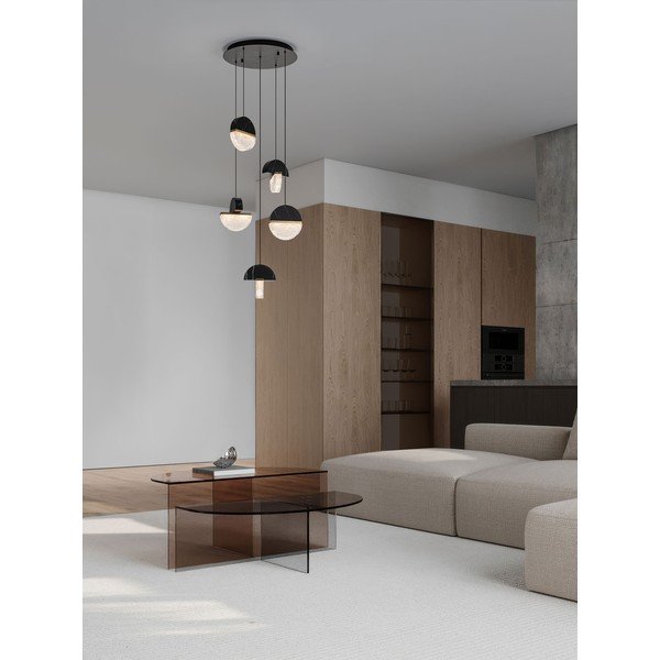 Melna metāla LED piekaramā lampa ar regulējamu spilgtumu ø 46 cm Dorin – Nova Luce-image-1