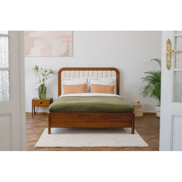 Gaiši brūna dižskābarža koka divguļamā gulta Skandica Visby Modena, 180 x 200 cm-image-4