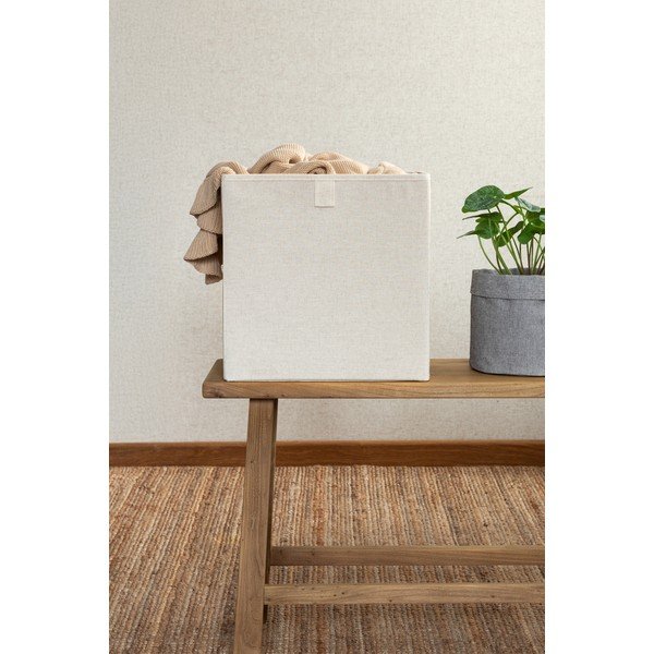 Bēša tekstila uzglabāšanas kaste 32x31,5x31,5 cm Soft Storage Cube – Bigso-image-3