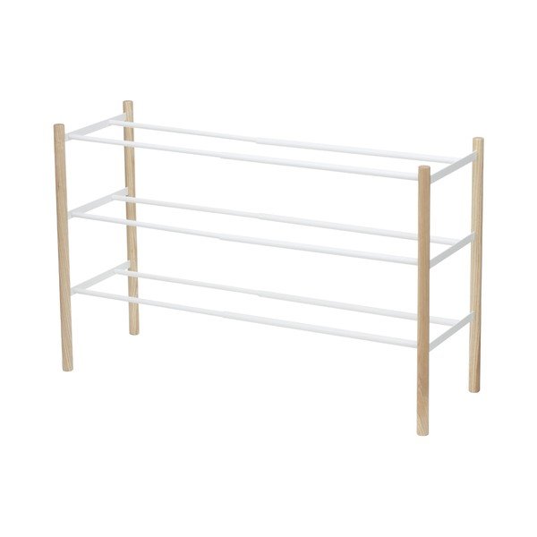 Balts/dabīga toņa metāla izvelkams apavu plaukts – YAMAZAKI-image-4