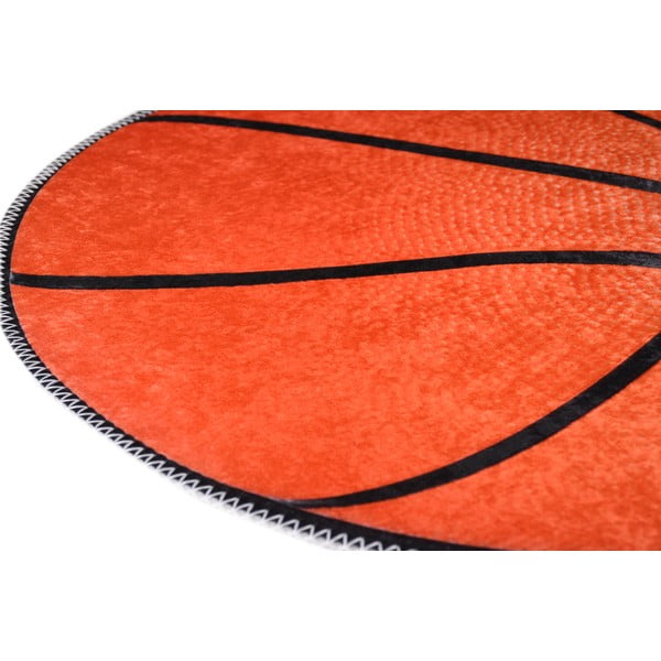 Oranžs mazgājams bērnu paklājs ø120 cm Basketball – Vitaus-image-2