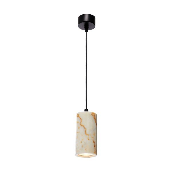 Krēmkrāsas piekaramā lampa ar marmora abažūru ø 6,5 cm Selma – Opviq lights