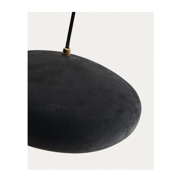 Melna piekaramā lampa ar metāla abažūru ø 30 cm Inda – Kave Home-image-4