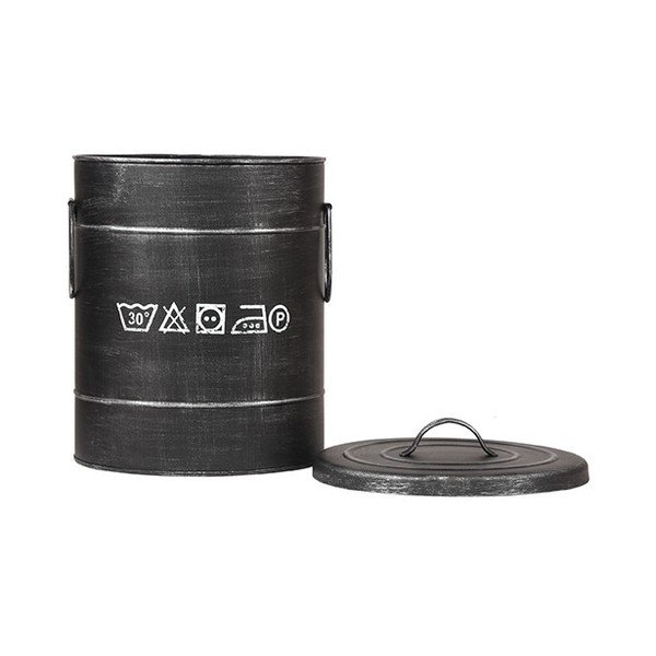 Melns metāla veļas grozs LABEL51, ⌀ 26 cm-image-1