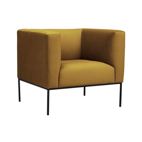 Dzeltens samta atpūtas krēsls Windsor & Co Sofas Neptune-image-2