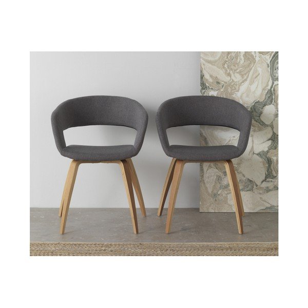 Koka ēdamistabas krēsls ar pelēku polsterējumu Geese-image-2