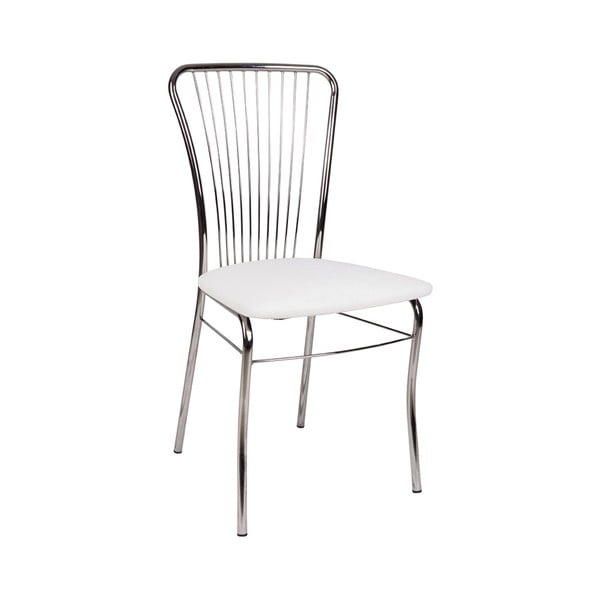 Balts pusdienu krēsls ar eko ādas pārvalku Evergreen House Dinner