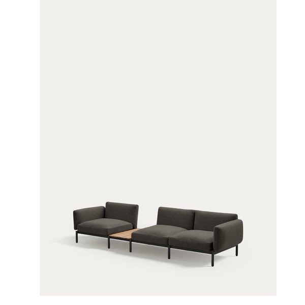 Tumši pelēks polsterēts dārza dīvāns Sorells – Kave Home-image-4