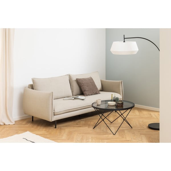 Melns žurnālgaldiņš ar stikla galda virsmu ø 80 cm Cuxton – Actona-image-3