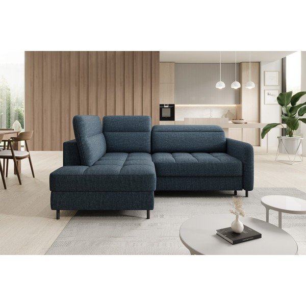 Zils samta salokāms/ar uzglabāšanas vietu stūra dīvāns (ar kreiso stūri/L veida) Barea – ELTAP-image-3