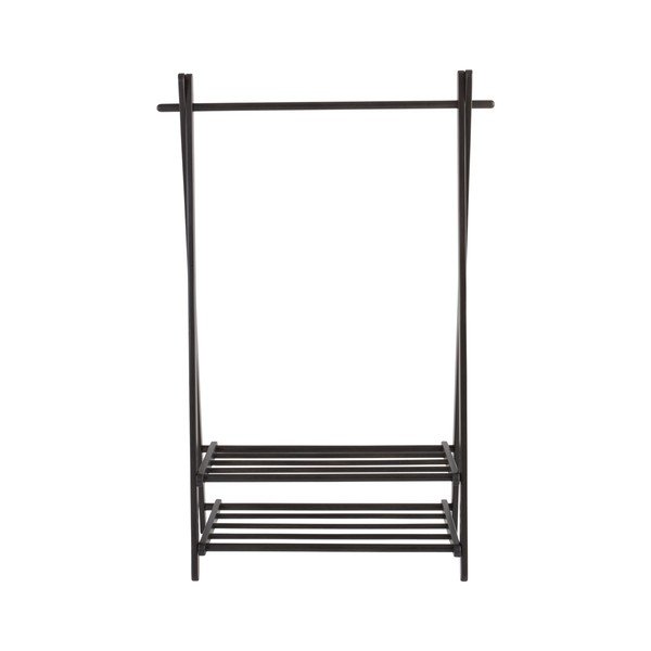 Melns priedes masīvkoka drēbju pakaramais statīvs 100x150x41 cm Cole – Jotex-image-4