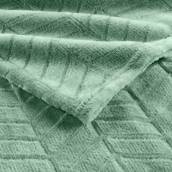 Gaiši zaļš gultas pārklājs no mikroflaneļa 180x220 cm Arya – douceur d'intérieur-image-2