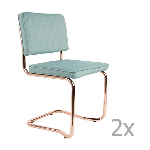 2 gaiši zilu krēslu komplekts Zuiver Diamond Kink