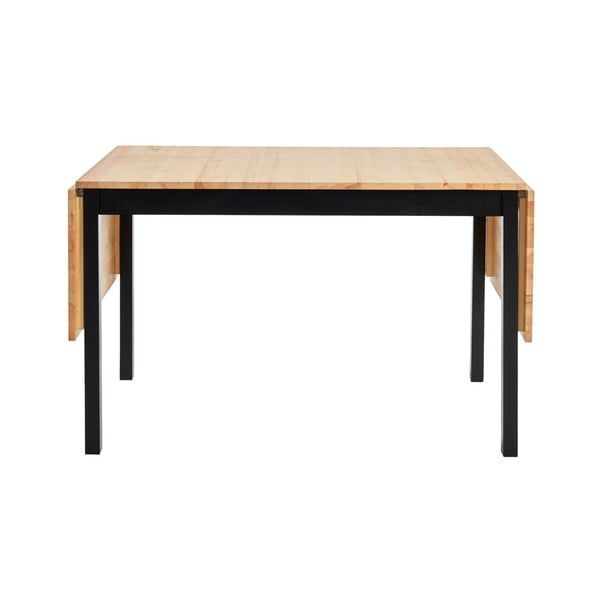 Saliekamais ēdamgalds no priedes koka ar melnu konstrukciju Bonami Essentials Brisbane, 120 (200) x 70 cm-image-1