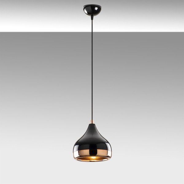 Piekaramā lampa melnā un vara krāsā Opviq lights Yildo, ø 17 cm-image-1