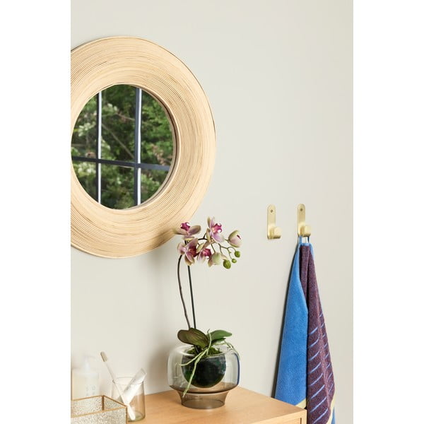 Sienas spogulis ar bambusa rāmi ø 60 cm Blush – Hübsch-image-1