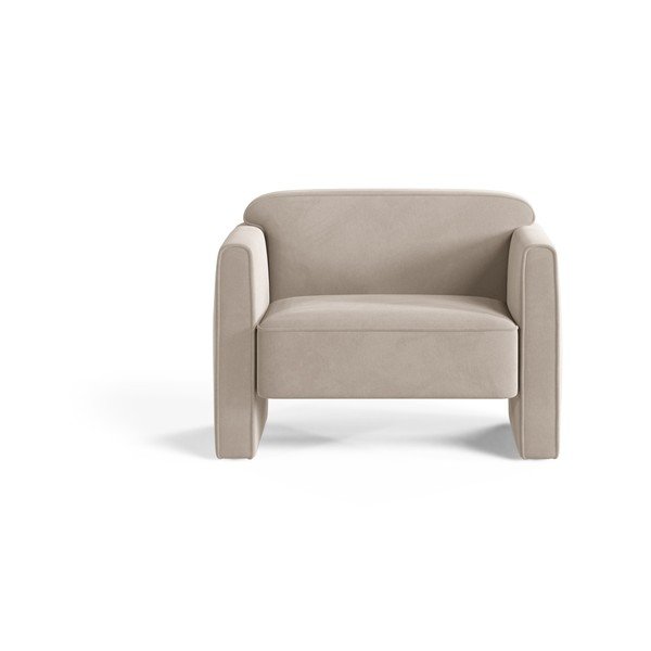 Bēšs samta atpūtas krēsls Abby – Micadoni -image-1