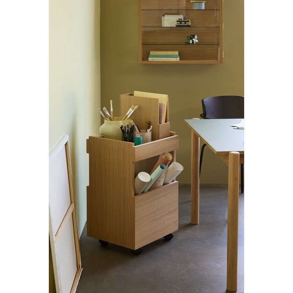 Servēšanas galdiņš uz riteņiem ar ozolkoka imitāciju 35x40 cm Forma – Hübsch-image-3