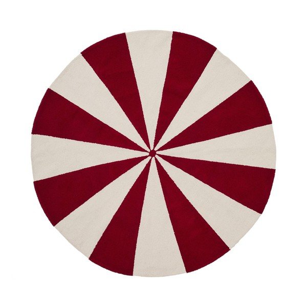 Sarkans/balts bērnu paklājs no kokvilnas maisījuma ø100 cm Wirla – Kave Home