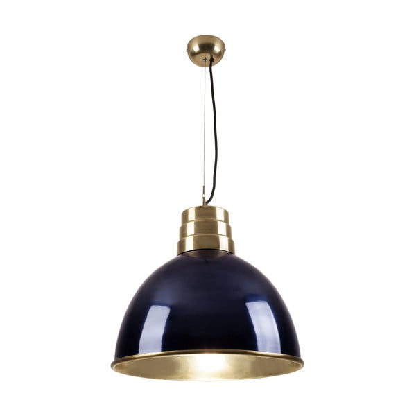 Tumši zila/zelta krāsas piekaramā lampa no metāla ø 40 cm Sublime – HF Living