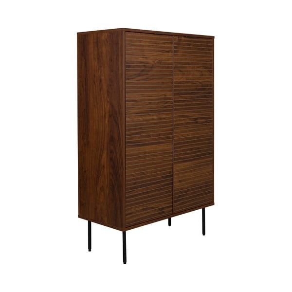 Brūns skapītis ar riekstkoka imitāciju 80x130x40 cm Stripes – White Label-image-2