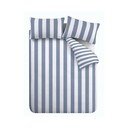 Balta/zila divguļamā gultas veļa 230x220 cm Cove Stripe – Catherine Lansfield