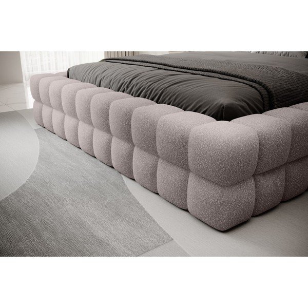 Gaiši rozā polsterēta divvietīga gulta ar veļas kasti un ar redelēm 160x200 cm Dizzle – ELTAP-image-3