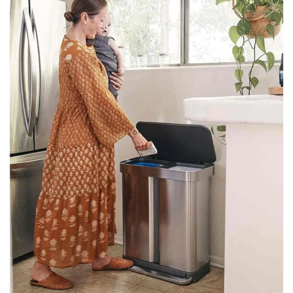 Sudraba krāsas atkritumu tvertne 58 l – simplehuman-image-1