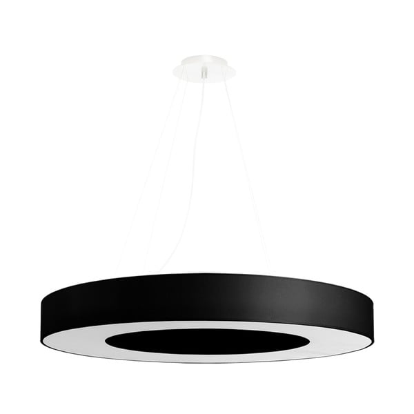 Melna piekaramā lampa ar auduma abažūru ø 70 cm Galata Slim – Nice Lamps