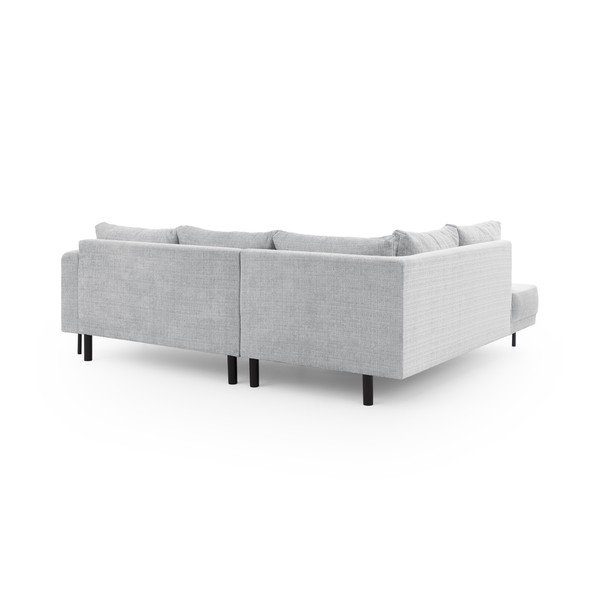 Gaiši pelēks stūra dīvāns no šenila auduma (ar kreiso stūri/L veida) Mauris  – Ropez-image-3