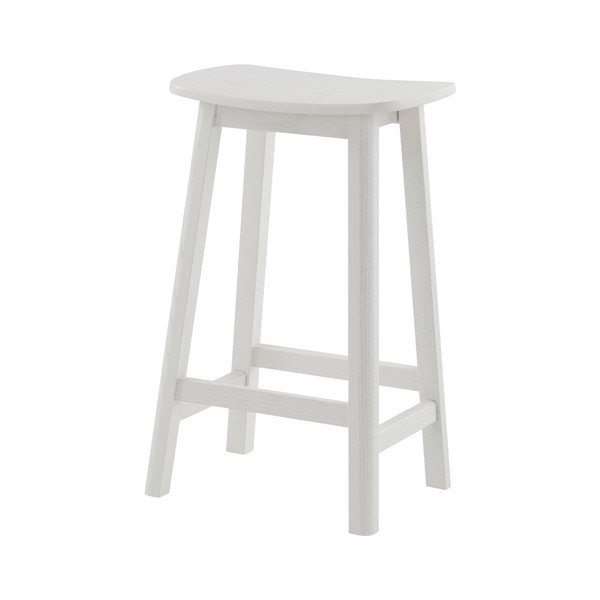 Balta oša masīvkoka bāra taburete (sēdekļa augstums 65 cm) Selene – Jotex-image-2