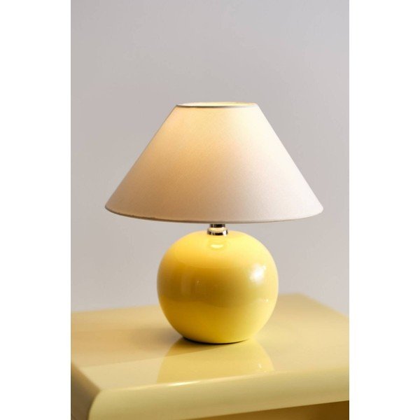 Dzeltena/krēmkrāsas keramikas galda lampa (augstums 29 cm) Karamell – Jotex-image-1