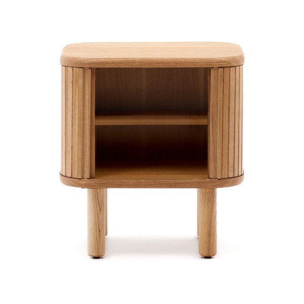 Dabīga toņa naktsskapītis ar oškoka imitāciju Mailen – Kave Home-image-4