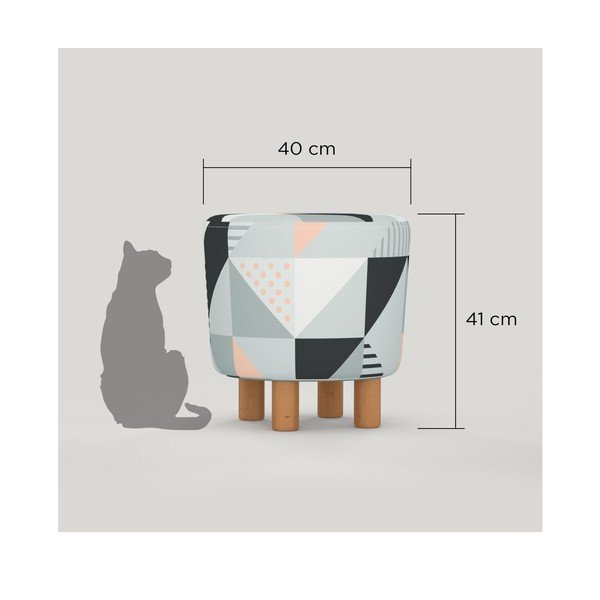 Kāju soliņš ar koka kājām Cono Tepe, ⌀ 41 cm-image-1